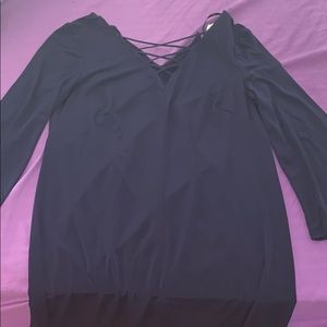 An elegant navy blue dress which anyone would love